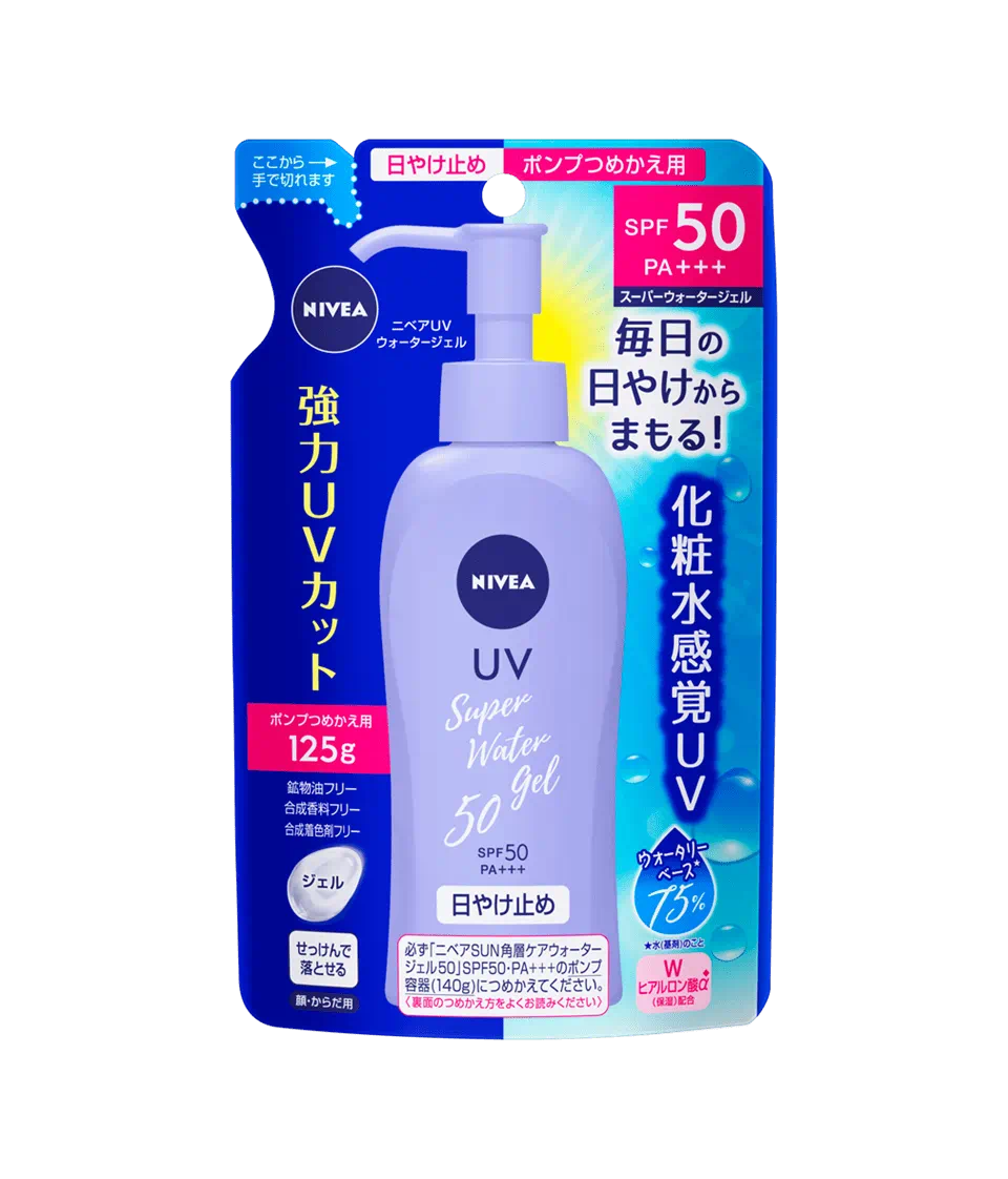 [KAO] NIVEA Japan UV Super Water Gel Sunscreen Pump SPF50+ PA+++ 140ml