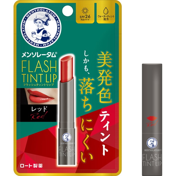 [ROHTO] Mentholatum Flash Tint Lip SPF 26 PA+++ (Red)